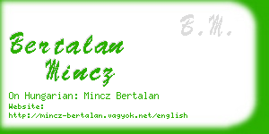 bertalan mincz business card